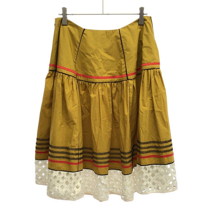 Fendi Piping Stitch Skirt Yellow 38