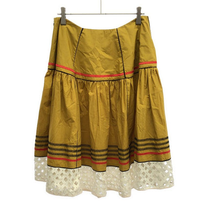 Fendi Piping Stitch Skirt Yellow 38