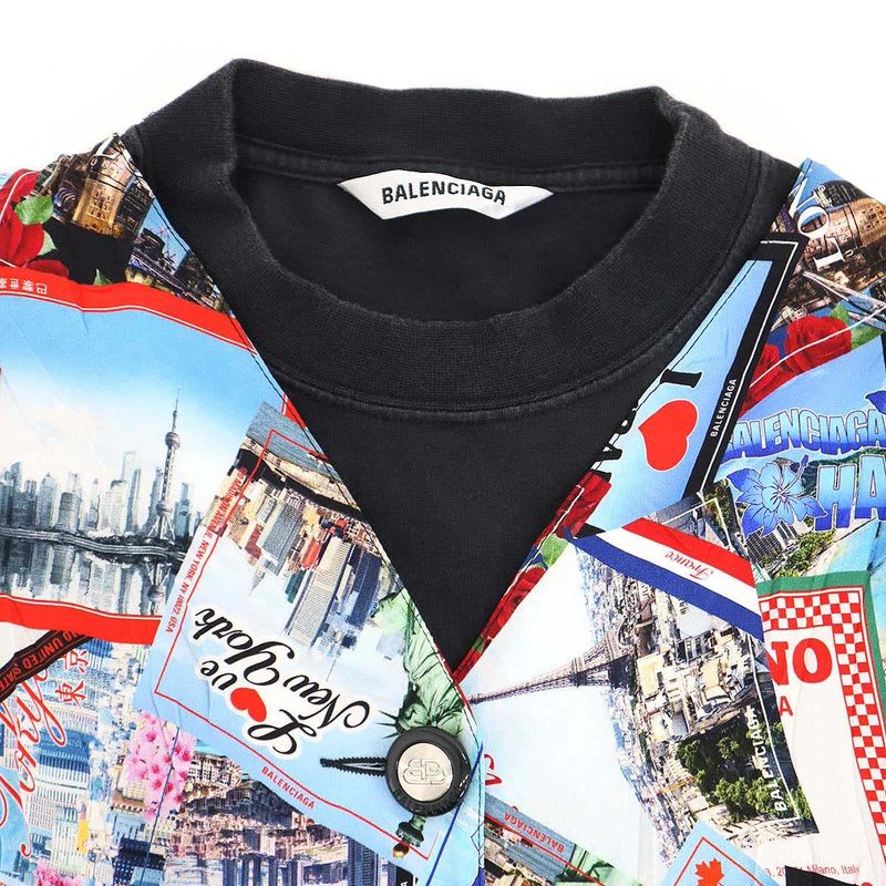 Balenciaga 21 SS Layered Graphic Dress Mixed Color 1