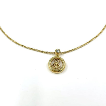 Christian Dior Circle CD Logo GP Gold Necklace