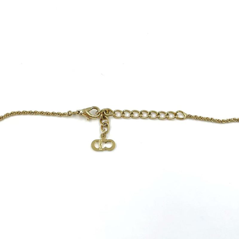 Christian Dior Circle CD Logo GP Gold Necklace