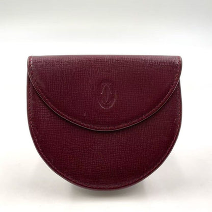 Cartier Must de Leather Bordeaux Coin Case Gold