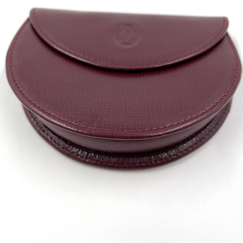 Cartier Must de Leather Bordeaux Coin Case Gold