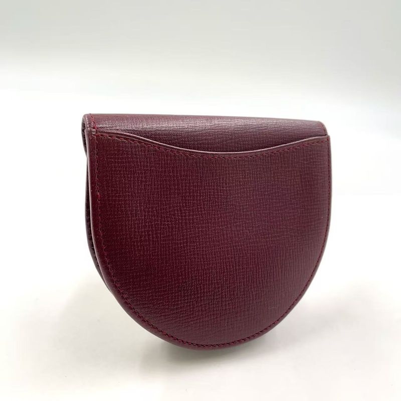 Cartier Must de Leather Bordeaux Coin Case Gold
