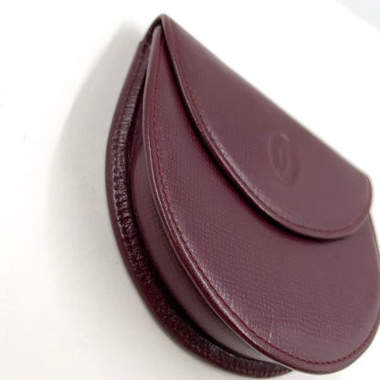 Cartier Must de Leather Bordeaux Coin Case Gold