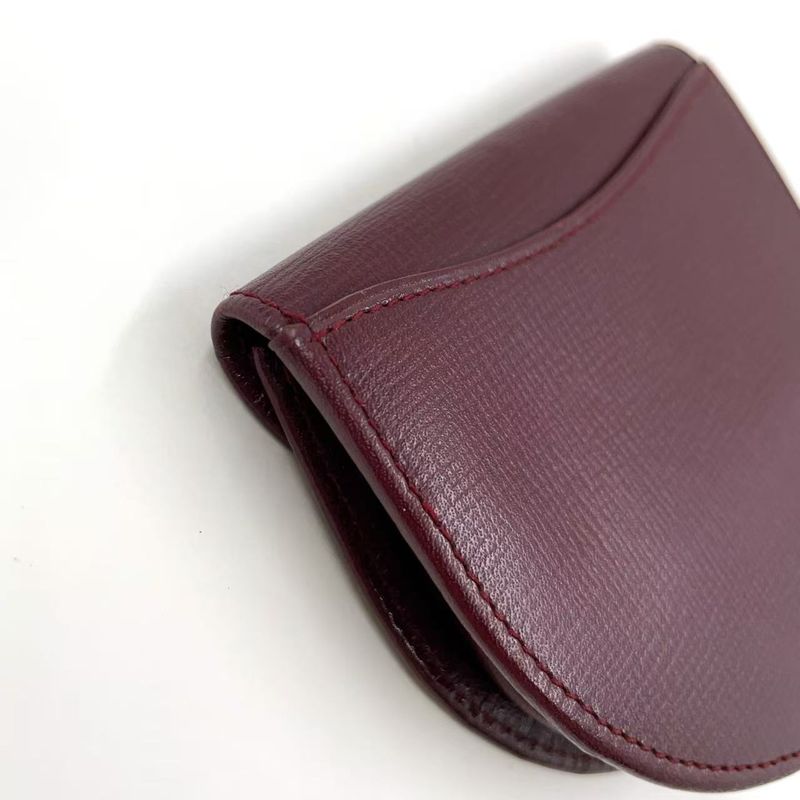 Cartier Must de Leather Bordeaux Coin Case Gold