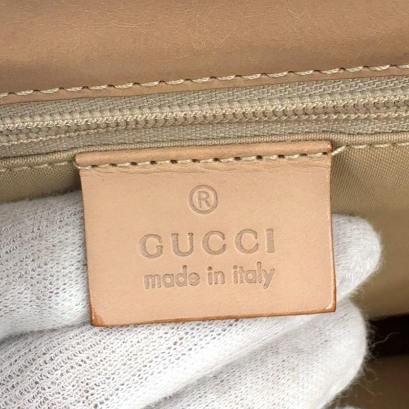 Gucci GG Canvas Jackie Line Leather X Canvas Pink X Light Brown Handbag Silver