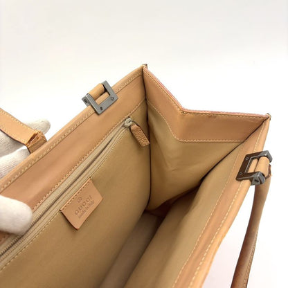 Gucci GG Canvas Jackie Line Leather X Canvas Pink X Light Brown Handbag Silver