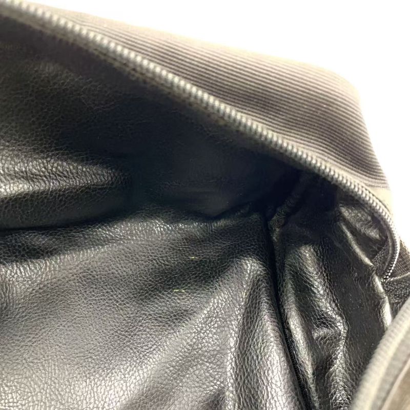 Fendi Logo Jacquard Design Pouch Nylon Brown and Black Clutch Bag Silver