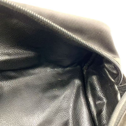 Fendi Logo Jacquard Design Pouch Nylon Brown and Black Clutch Bag Silver