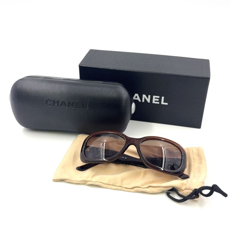 Chanel Coco Mark Plastic Brown Sunglass Es 5102-a