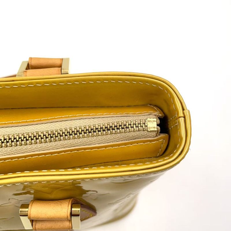 Louis Vuitton Houston Monogram Vernis Monogram Vernis Leather Light Yellow Tote