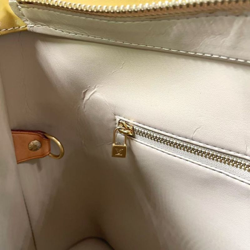 Louis Vuitton Houston Monogram Vernis Monogram Vernis Leather Light Yellow Tote