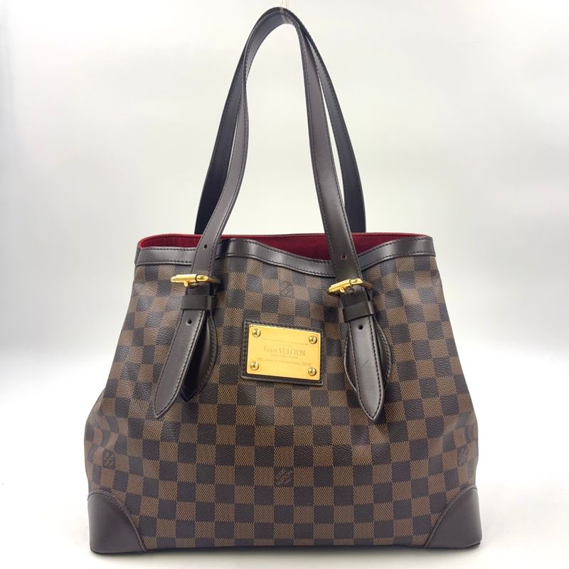Louis Vuitton Hampstead MM Damier Ebene Damier Ebene Leather × PVC Brown Tote