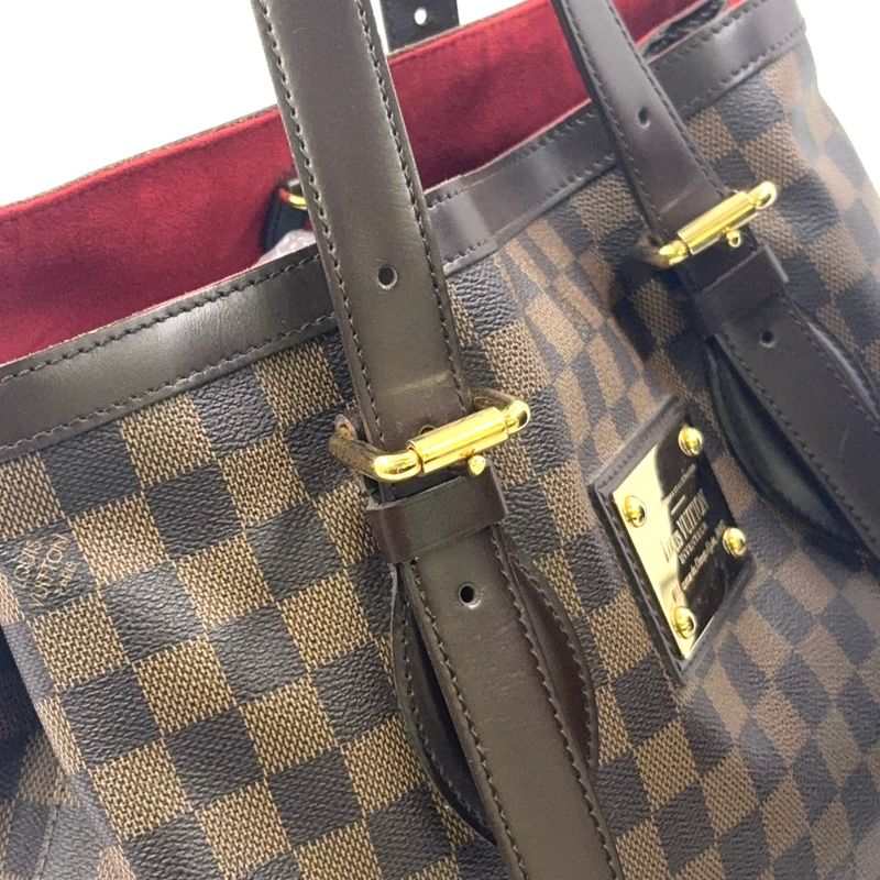 Louis Vuitton Hampstead MM Damier Ebene Damier Ebene Leather × PVC Brown Tote