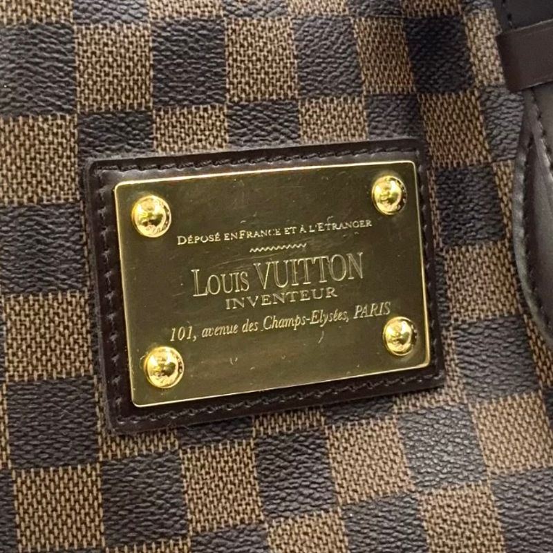 Louis Vuitton Hampstead MM Damier Ebene Damier Ebene Leather × PVC Brown Tote