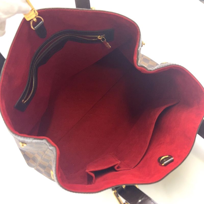 Louis Vuitton Hampstead MM Damier Ebene Damier Ebene Leather × PVC Brown Tote