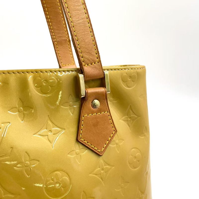 Louis Vuitton Houston Monogram Vernis Monogram Vernis Leather Light Yellow Tote