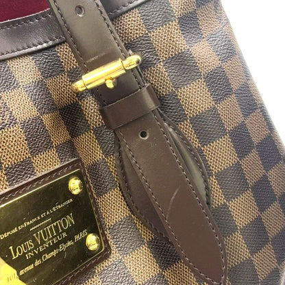 Louis Vuitton Hampstead MM Damier Ebene Damier Ebene Leather × PVC Brown Tote