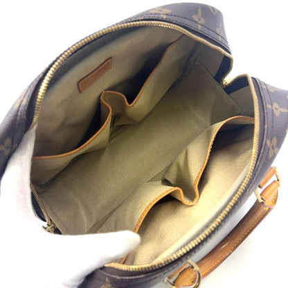 Louis Vuitton Trouville Monogram Leather × PVC Brown Handbag Gold M42228