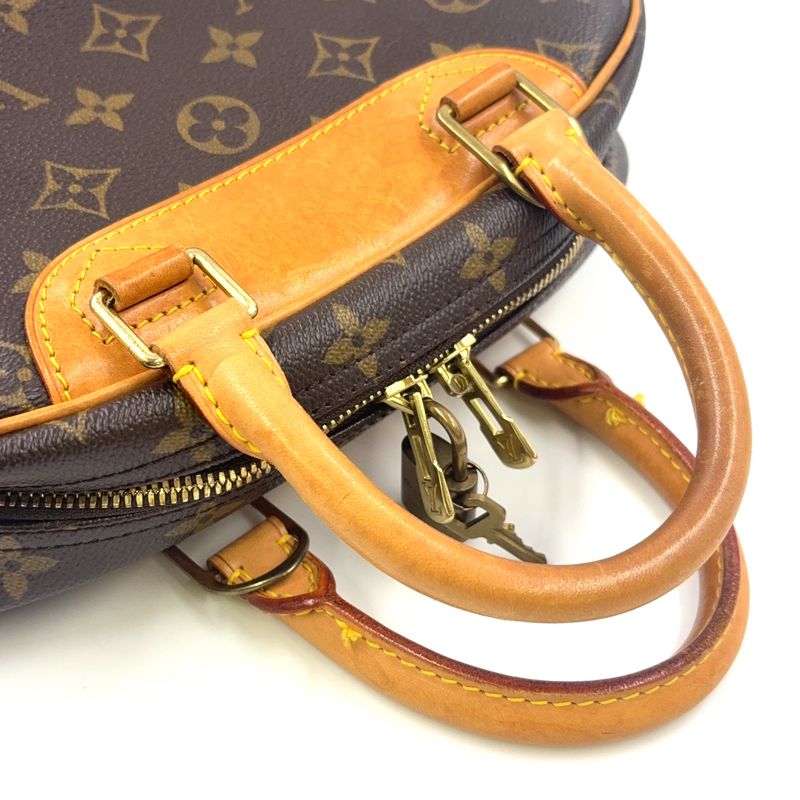 Louis Vuitton Trouville Monogram Leather × PVC Brown Handbag Gold M42228