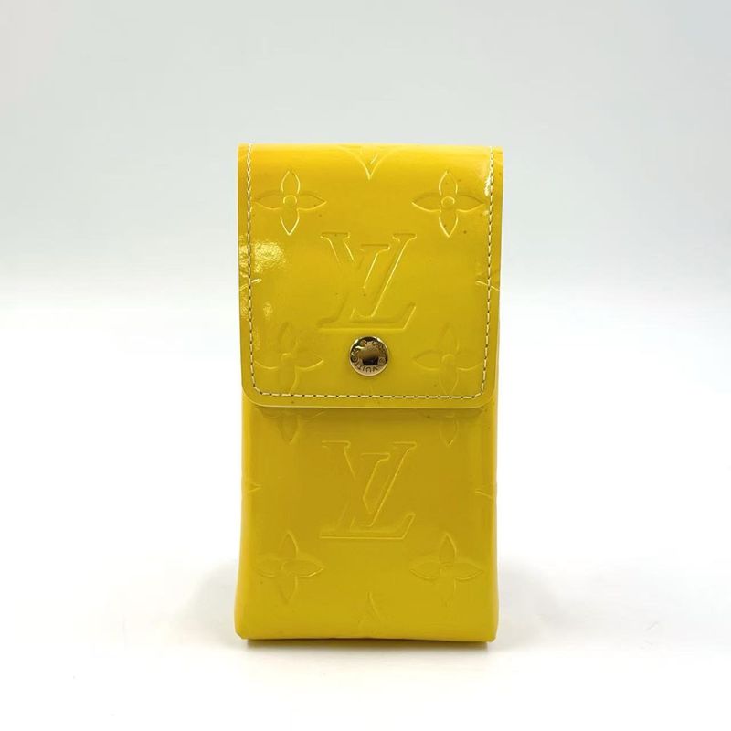 Louis Vuitton Monogram Vernis Enamel Yellow Cigarette Case Gold M91052