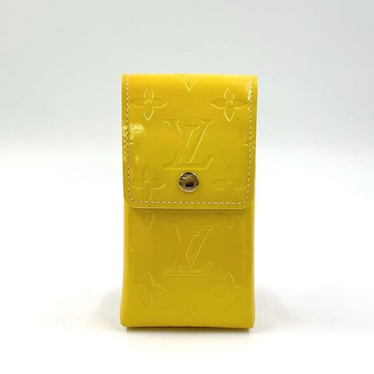 Louis Vuitton Monogram Vernis Enamel Yellow Cigarette Case Gold M91052