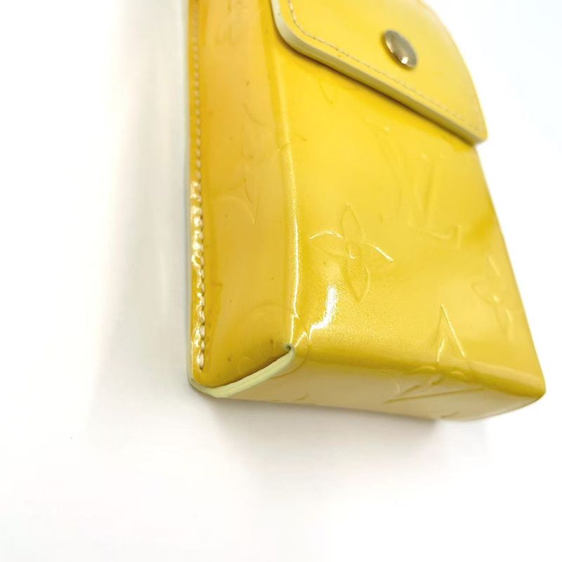 Louis Vuitton Monogram Vernis Enamel Yellow Cigarette Case Gold M91052