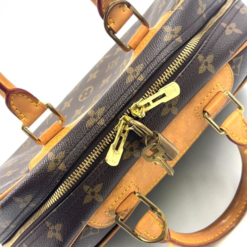 Louis Vuitton Trouville Monogram Leather × PVC Brown Handbag Gold M42228
