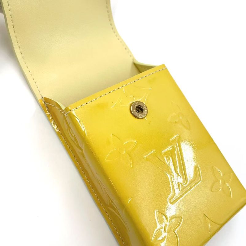 Louis Vuitton Monogram Vernis Enamel Yellow Cigarette Case Gold M91052