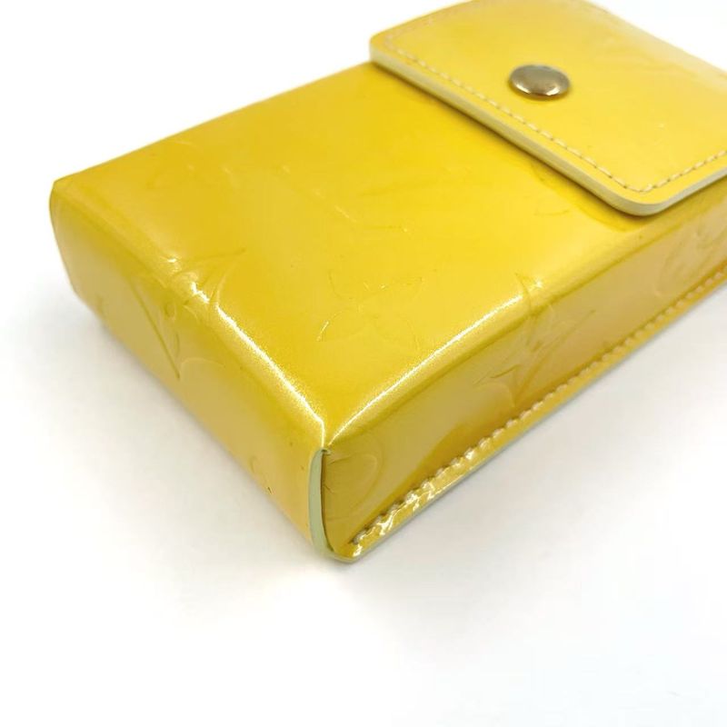 Louis Vuitton Monogram Vernis Enamel Yellow Cigarette Case Gold M91052