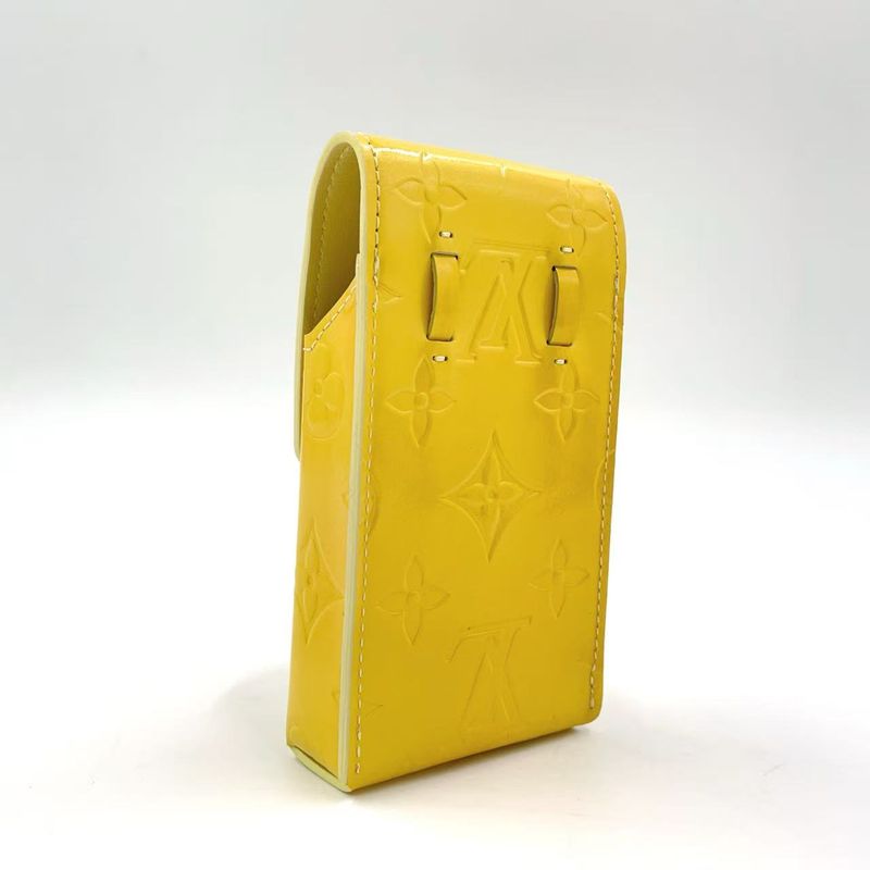 Louis Vuitton Monogram Vernis Enamel Yellow Cigarette Case Gold M91052