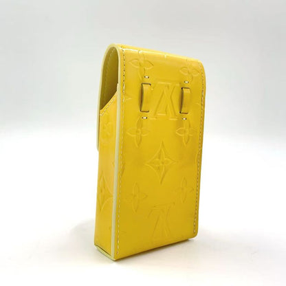Louis Vuitton Monogram Vernis Enamel Yellow Cigarette Case Gold M91052