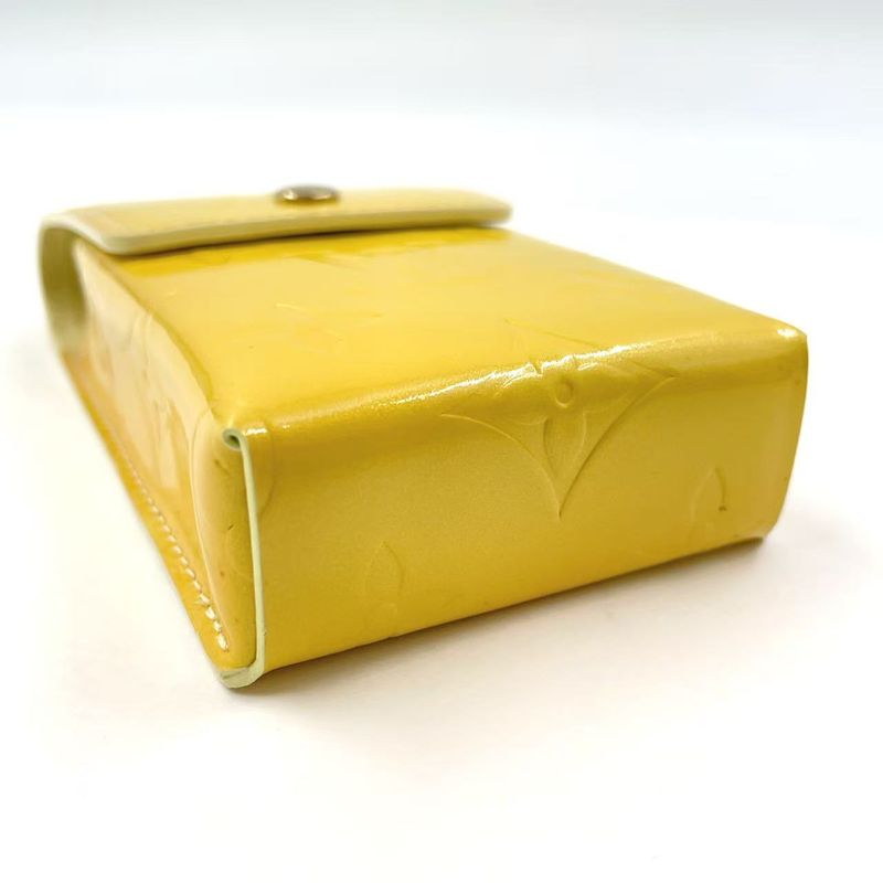 Louis Vuitton Monogram Vernis Enamel Yellow Cigarette Case Gold M91052