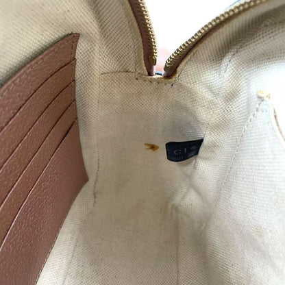 Gucci GG Canvas Leather and Canvas Beige Shoulder Bag Gold 387360