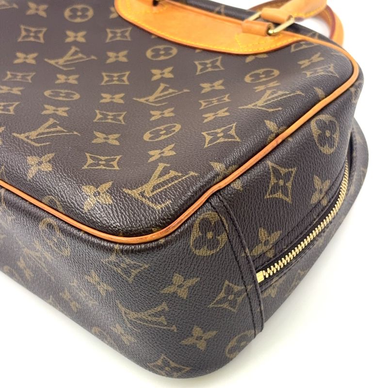 Louis Vuitton Trouville Monogram Leather × PVC Brown Handbag Gold M42228