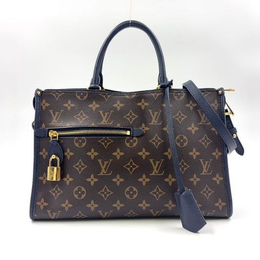 Louis Vuitton Popincourt PM Shoulder Bag Leather X PVC Brown Handbag Gold M43434