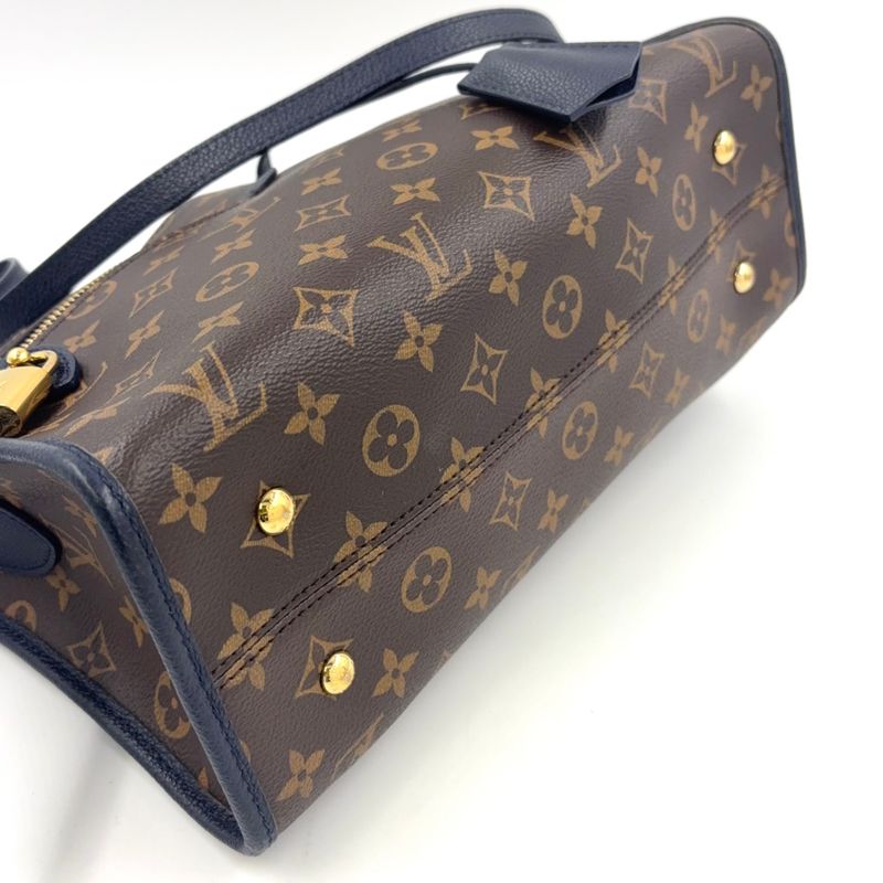 Louis Vuitton Popincourt PM Shoulder Bag Leather X PVC Brown Handbag Gold M43434