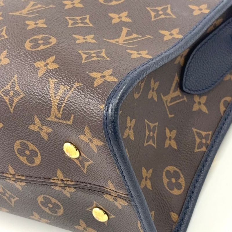 Louis Vuitton Popincourt PM Shoulder Bag Leather X PVC Brown Handbag Gold M43434