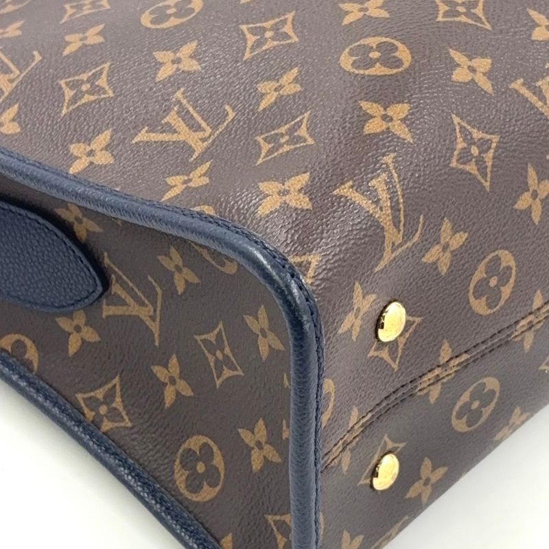 Louis Vuitton Popincourt PM Shoulder Bag Leather X PVC Brown Handbag Gold M43434