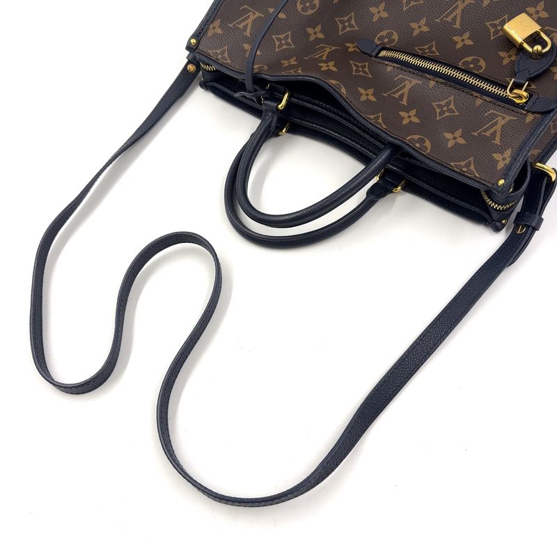 Louis Vuitton Popincourt PM Shoulder Bag Leather X PVC Brown Handbag Gold M43434