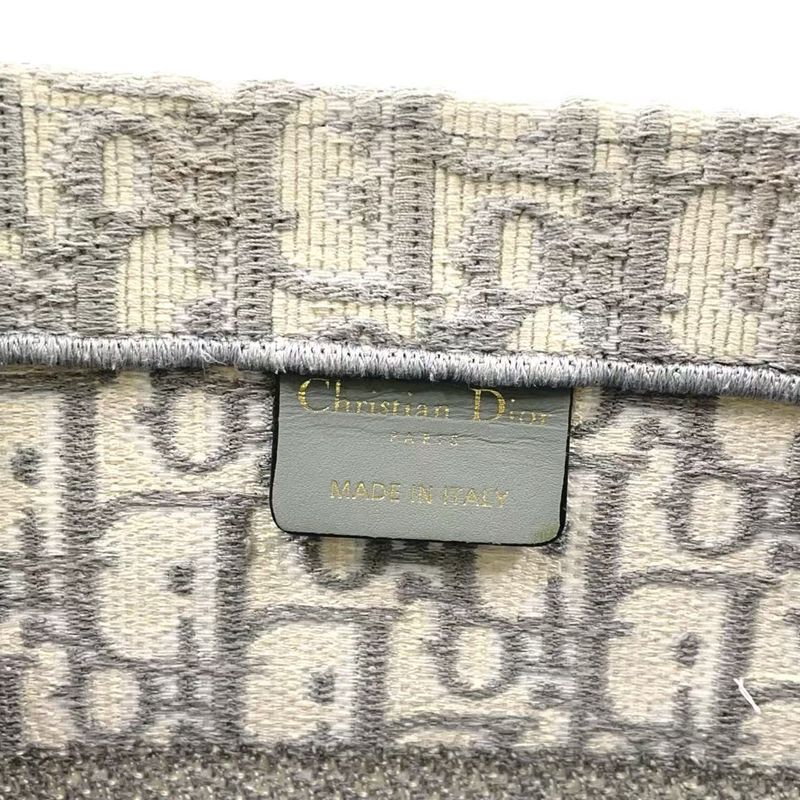 Christian Dior Book Tote Medium Oblique Canvas Ivory and Light Gray Tote Bag