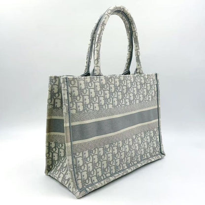 Christian Dior Book Tote Medium Oblique Canvas Ivory and Light Gray Tote Bag