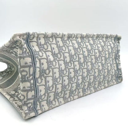 Christian Dior Book Tote Medium Oblique Canvas Ivory and Light Gray Tote Bag