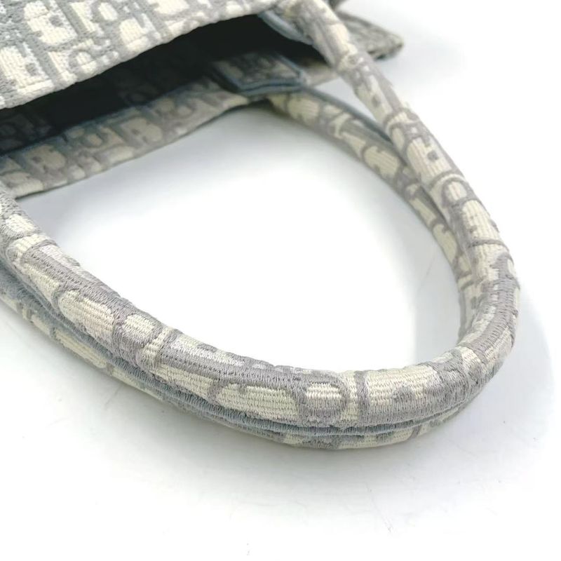 Christian Dior Book Tote Medium Oblique Canvas Ivory and Light Gray Tote Bag