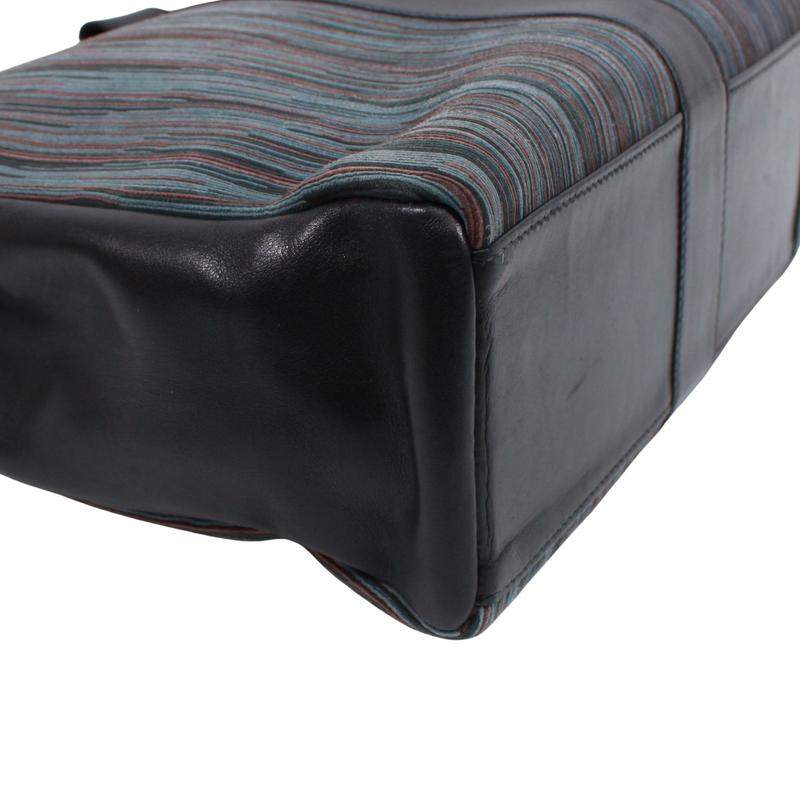 Hermes Fourre Tout MM Leather and Chèvre Black Handbag Silver