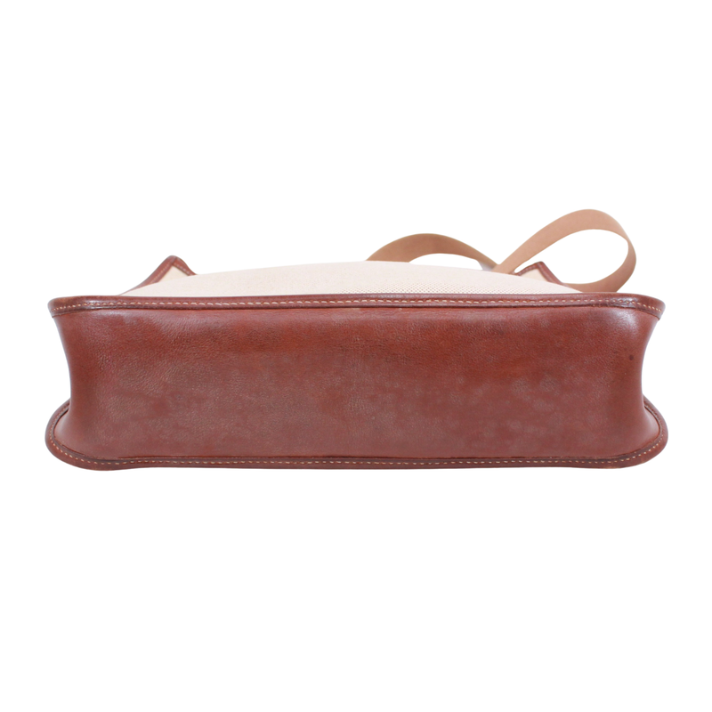 Hermes Vespa PM Toile Ash Brown and Beige Shoulder Bag Gold