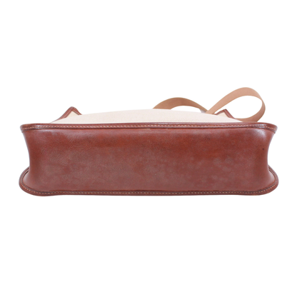 Hermes Vespa PM Toile Ash Brown and Beige Shoulder Bag Gold