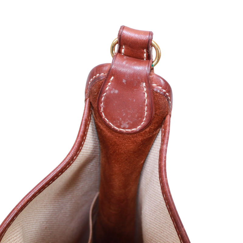 Hermes Vespa PM Toile Ash Brown and Beige Shoulder Bag Gold