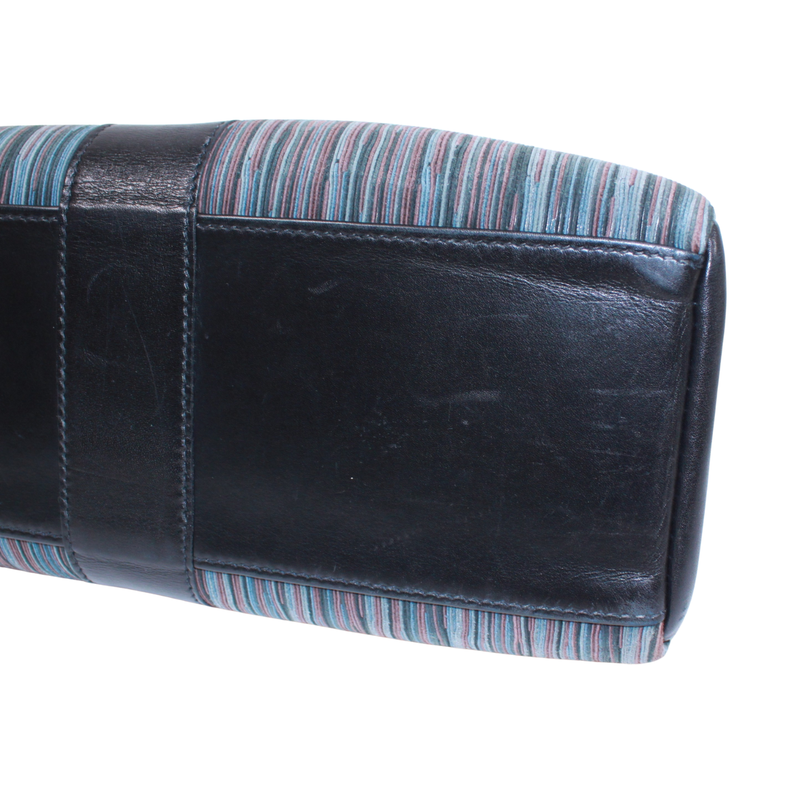 Hermes Fourre Tout MM Leather and Chèvre Black Handbag Silver